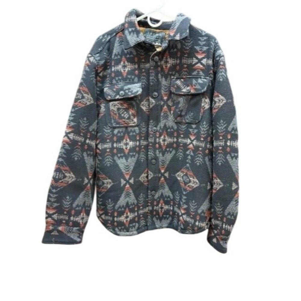 Jachs New York‎ Mens Southwest Pattern Sherpa-Lined Button-Up Jacket L